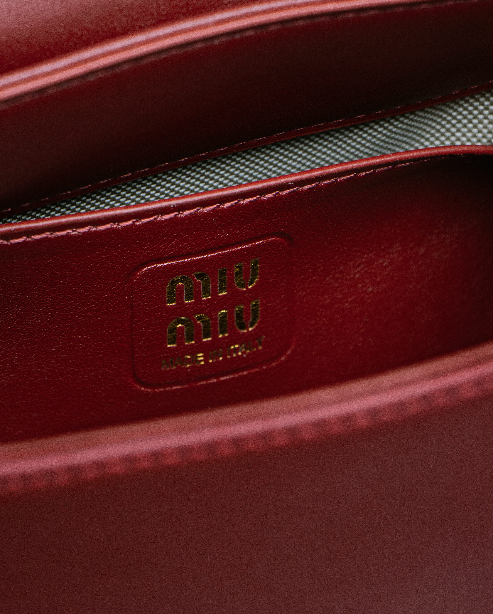 Miu Miu Nappa Shoulder Bag Burgundy - 15