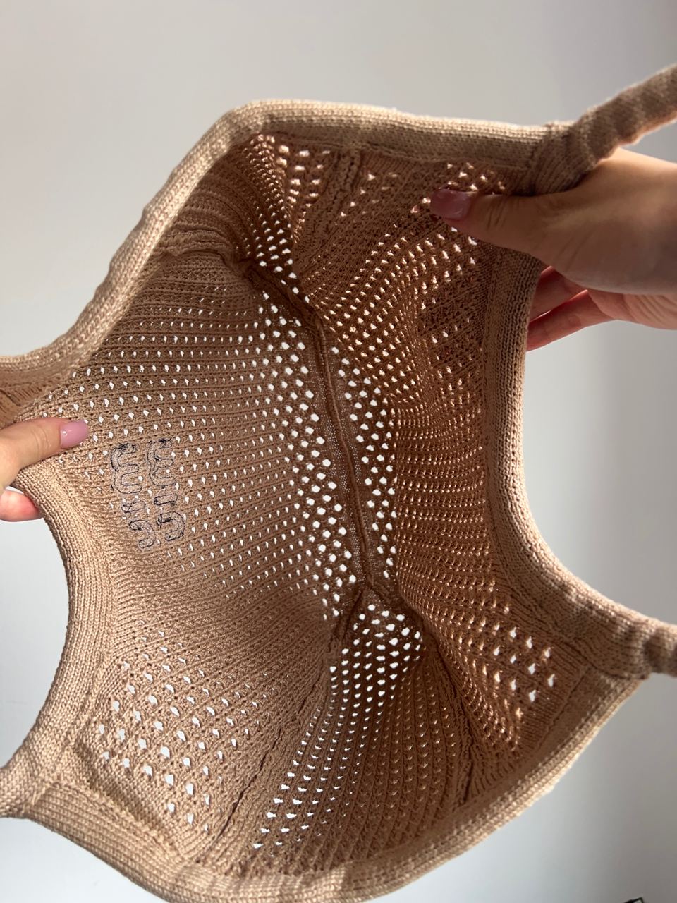 Miu Miu Raffia And Linen Tote Bag Beige - 8