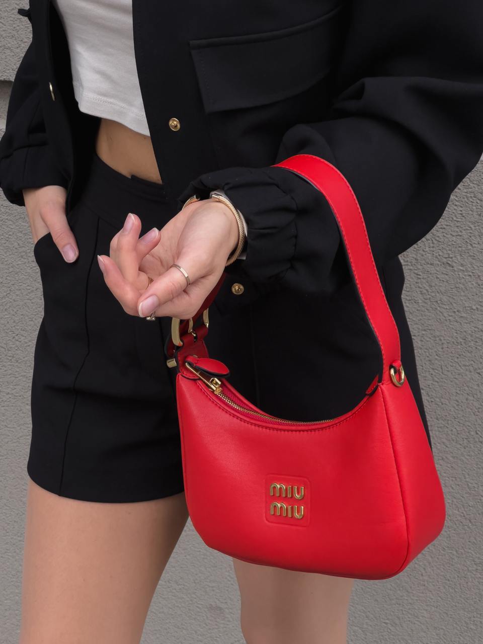 Miu Miu Red Leather Hobo Bag - 13