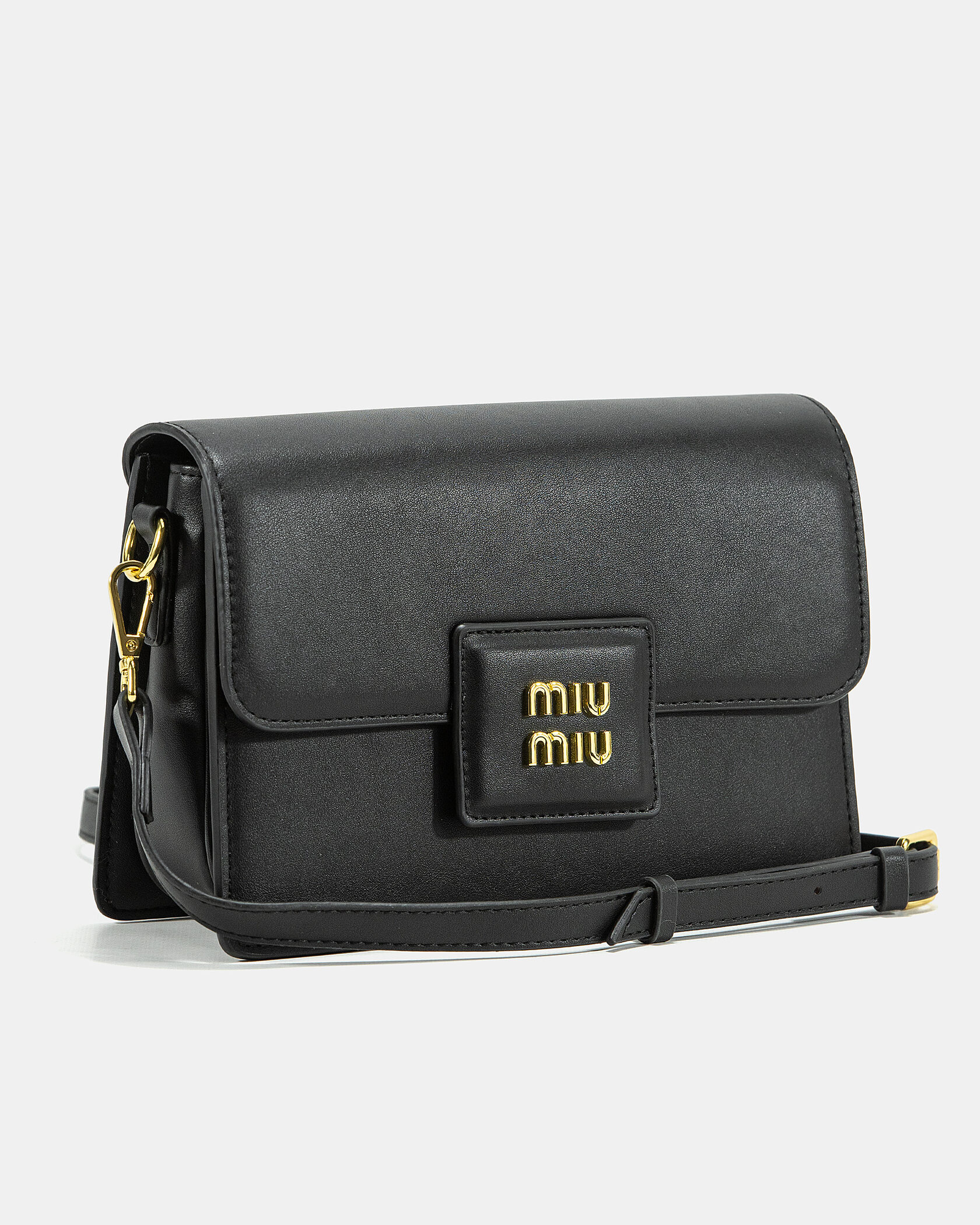 Miu Miu Shoulder Leather Bag Black - 6