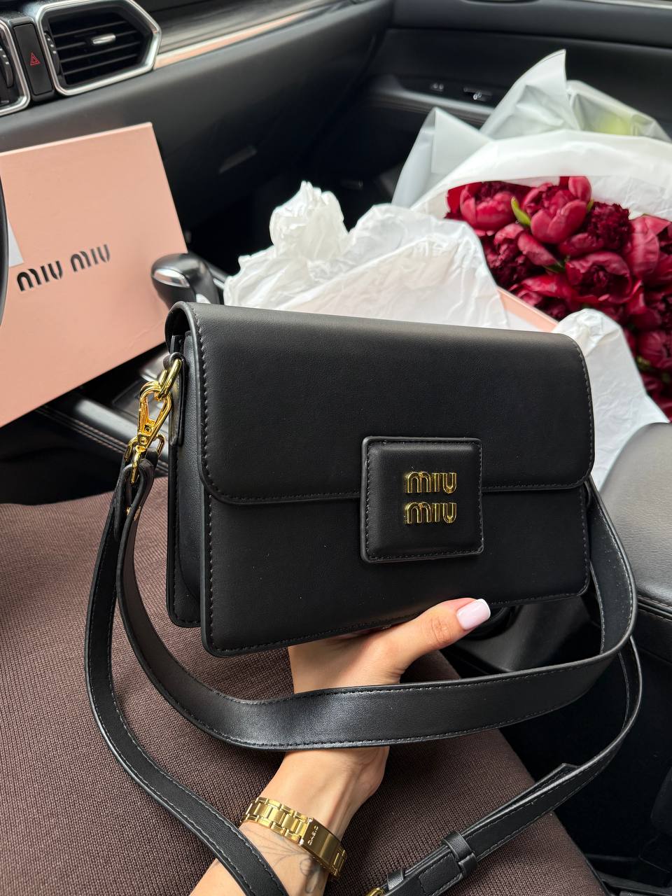 Miu Miu Shoulder Leather Bag - 5