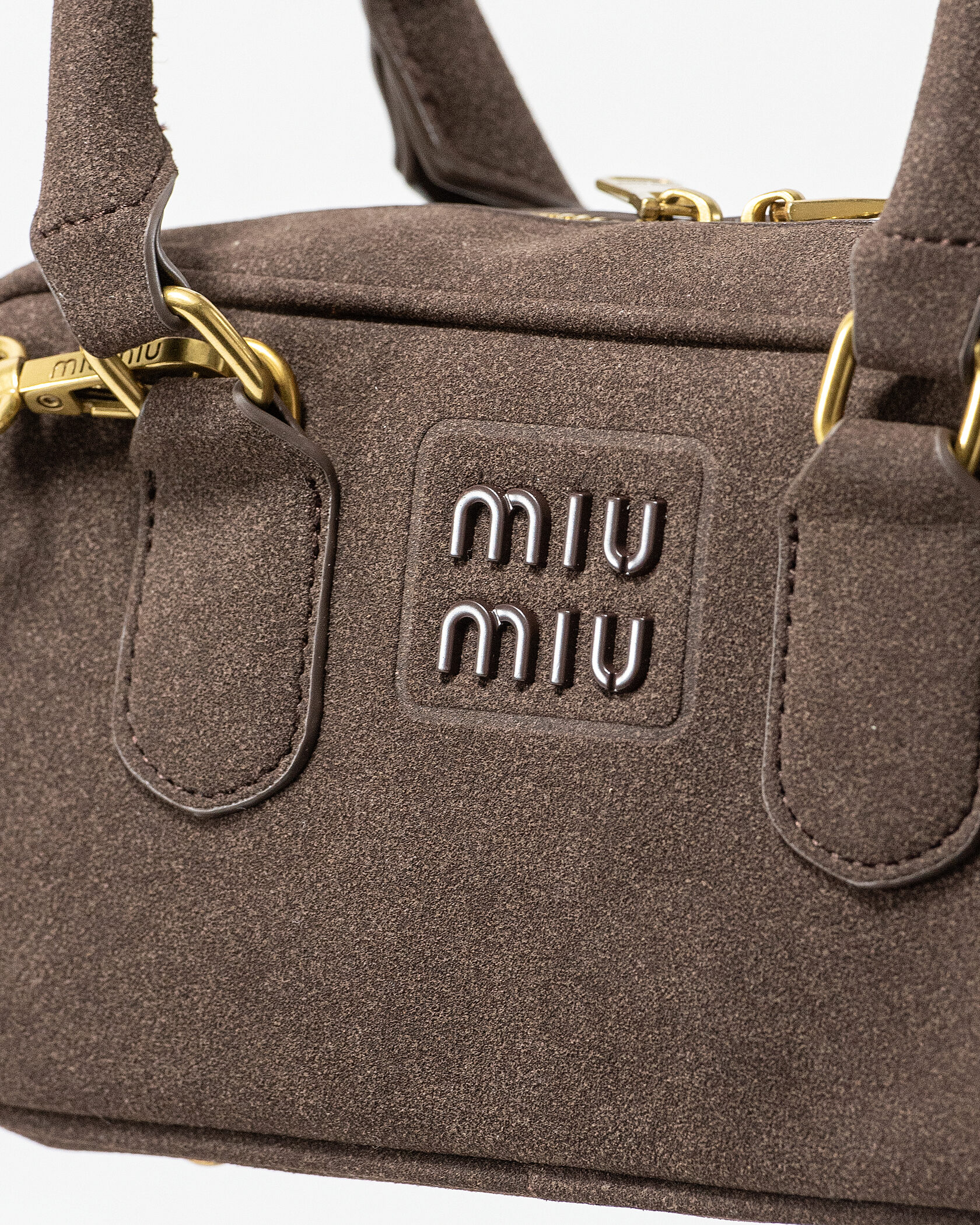 Miu Miu Small Arcadie Bag in Brown Suede - 6