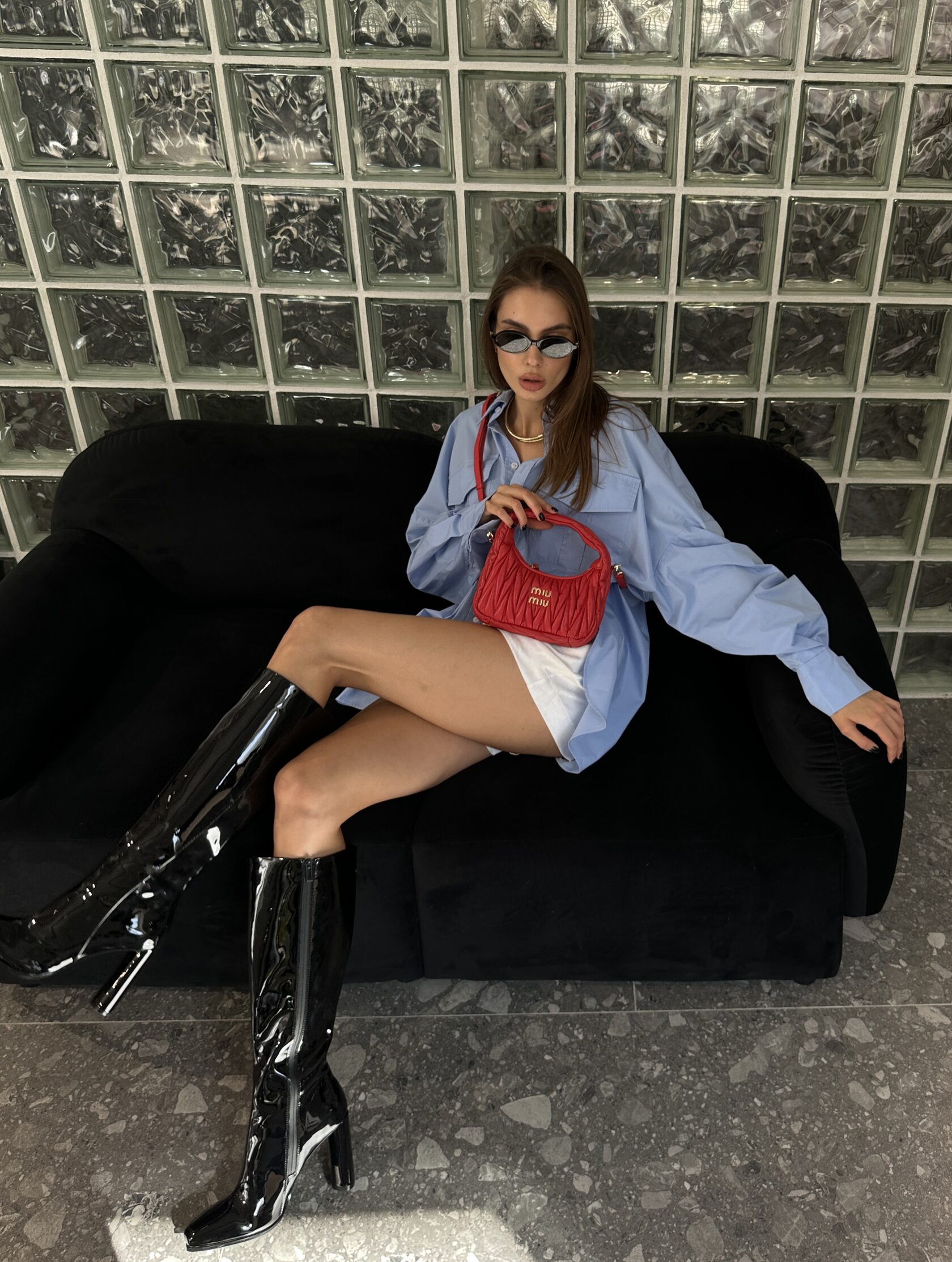 Miu Miu Wander Matelassé Mini Hobo Bag Red - 6