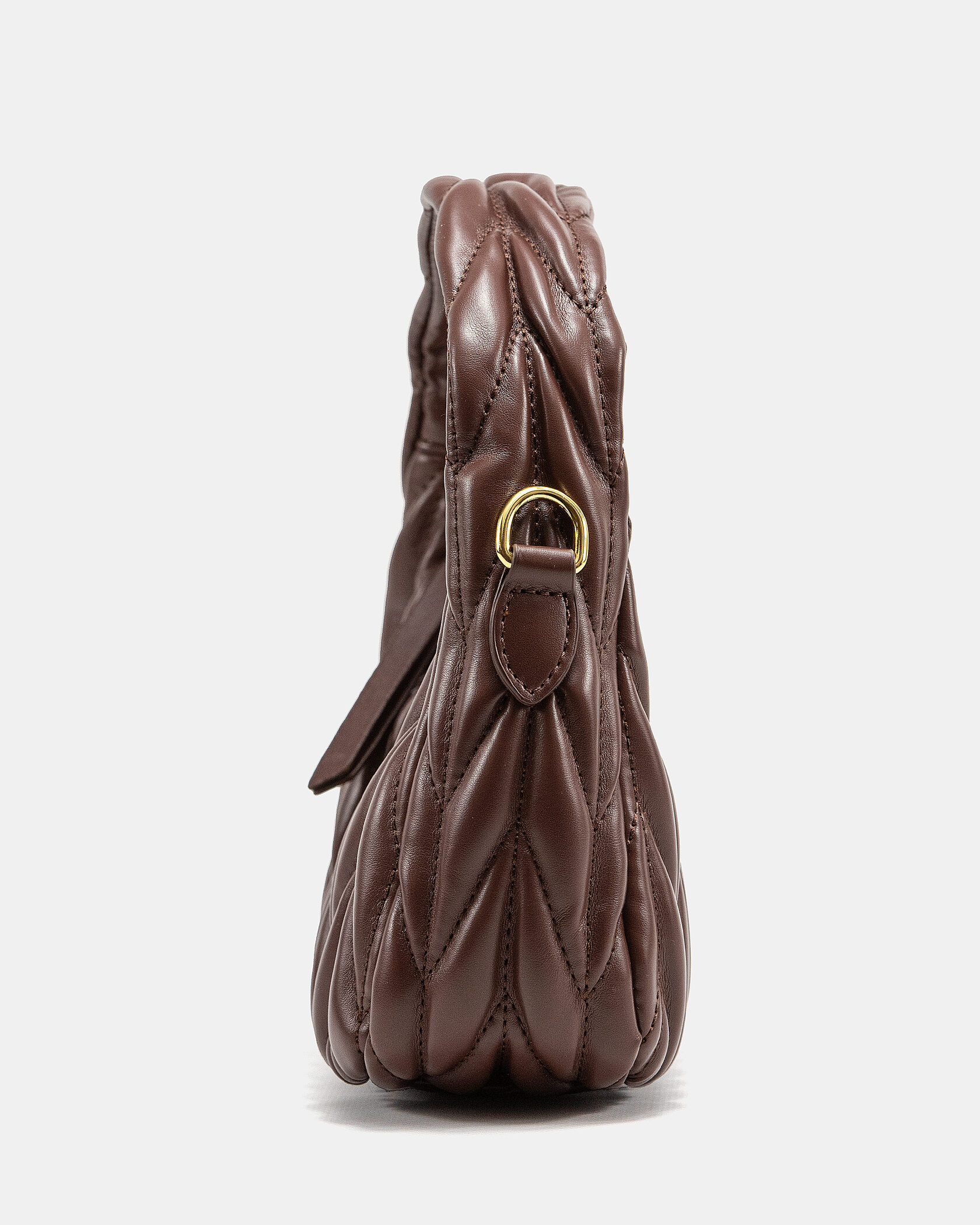 Miu Miu Wander Matelassé Nappa Leather Mini Hobo Bag Brown - 11