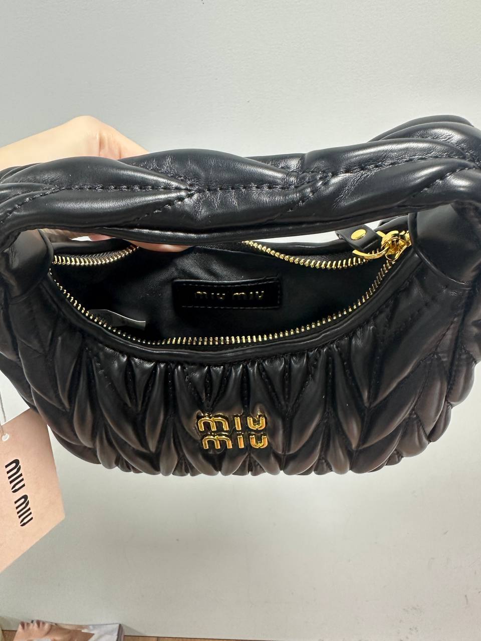 Miu Miu Wander Matelasse Medium Hobo Bag Black - 6