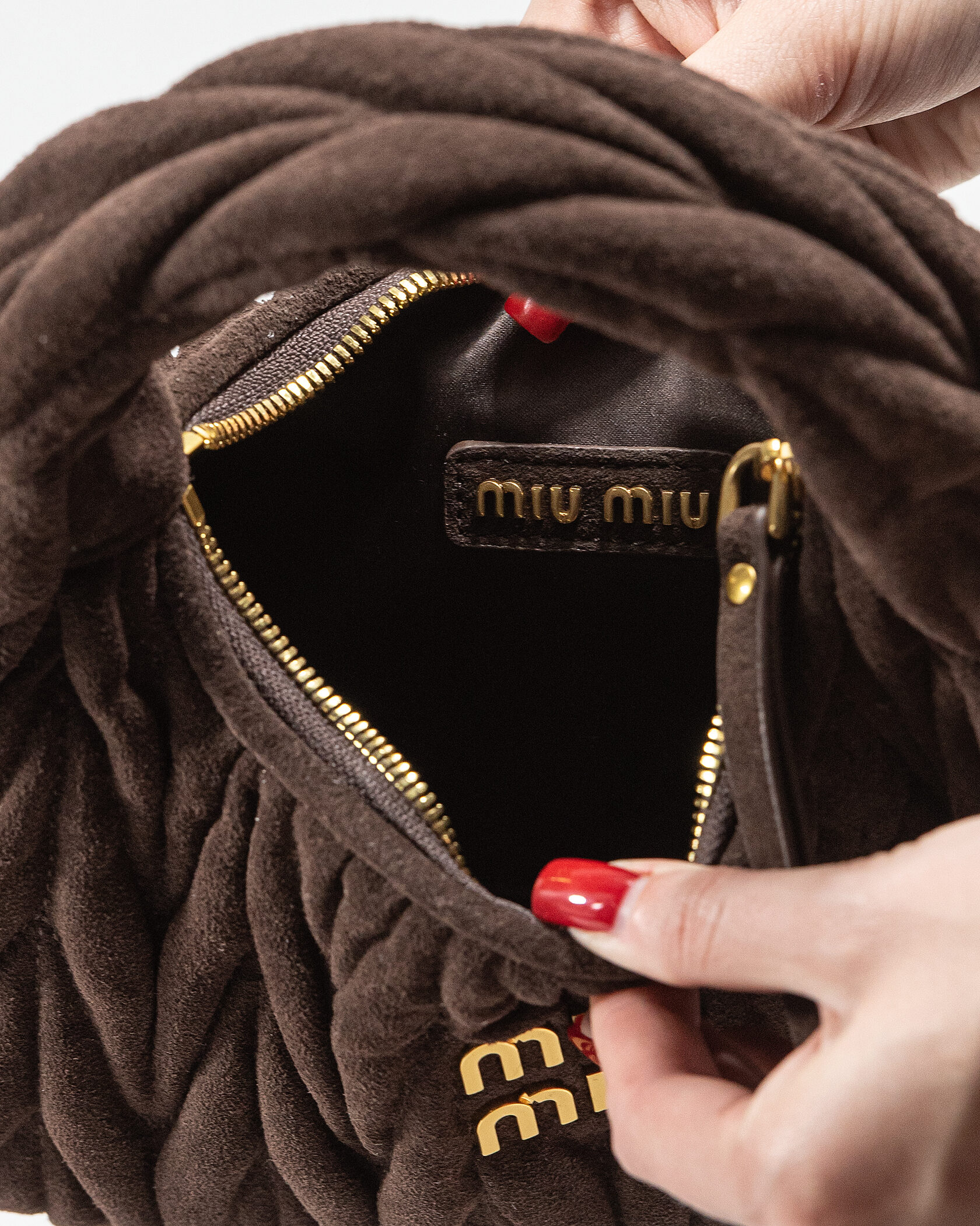 Miu Miu Wander Small matelassé suede shoulder bag - 12