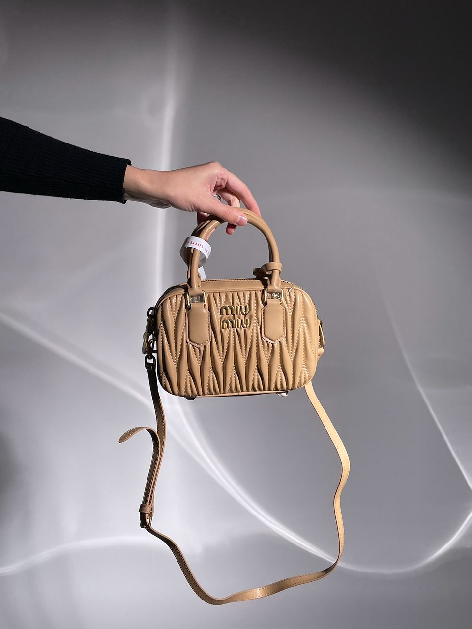 MiuMiu Arcadie Matelass? Nappa Leather Bag Beige - 14