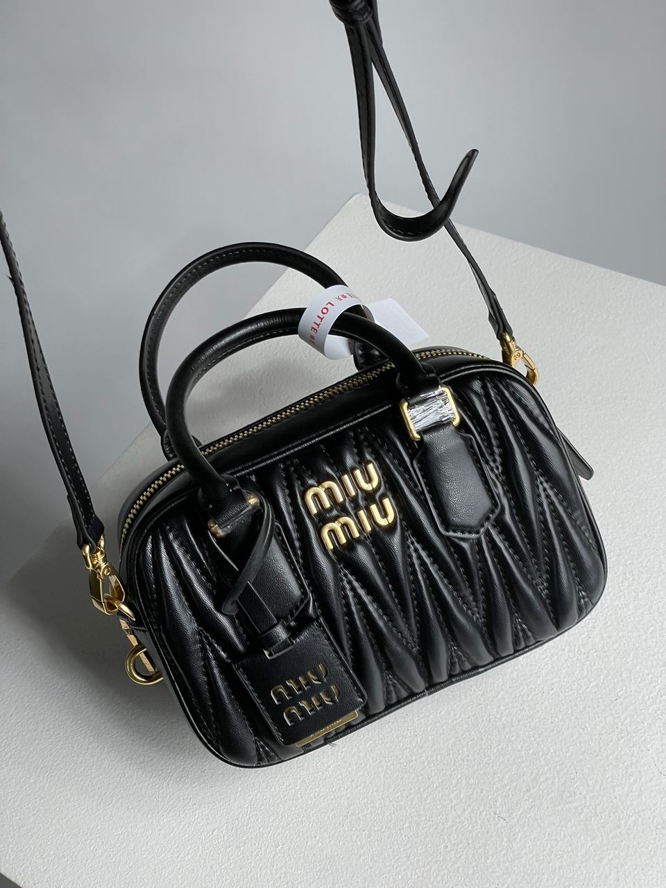 MiuMiu Arcadie Matelass? Nappa Leather Bag Black - 10
