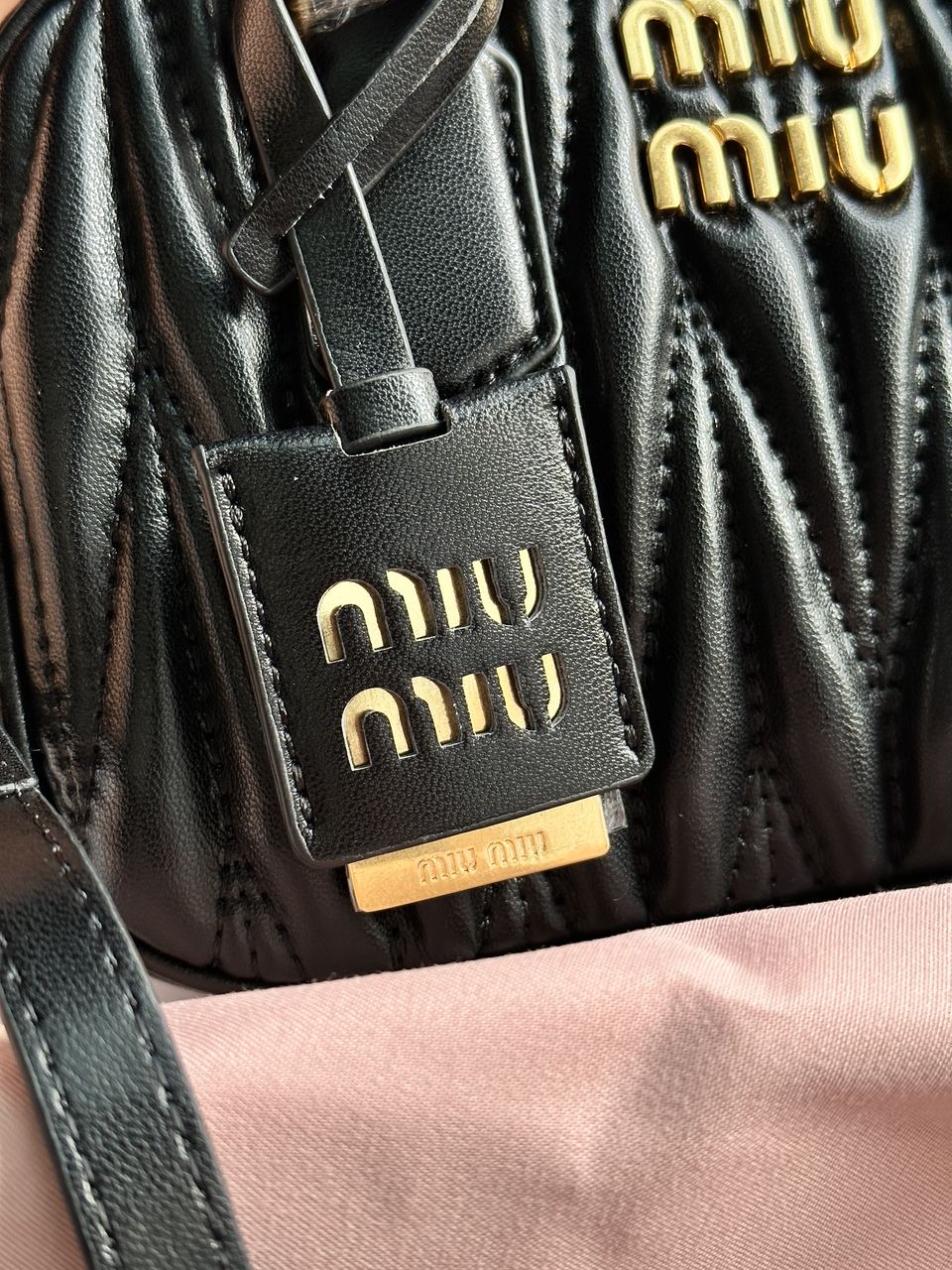 MiuMiu Arcadie Matelass? Nappa Leather Bag Black - 21
