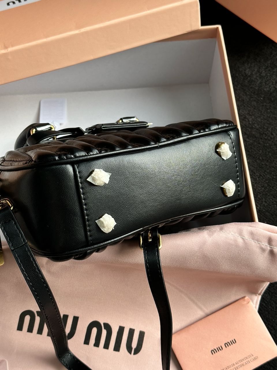 MiuMiu Arcadie Matelass? Nappa Leather Bag Black - 25