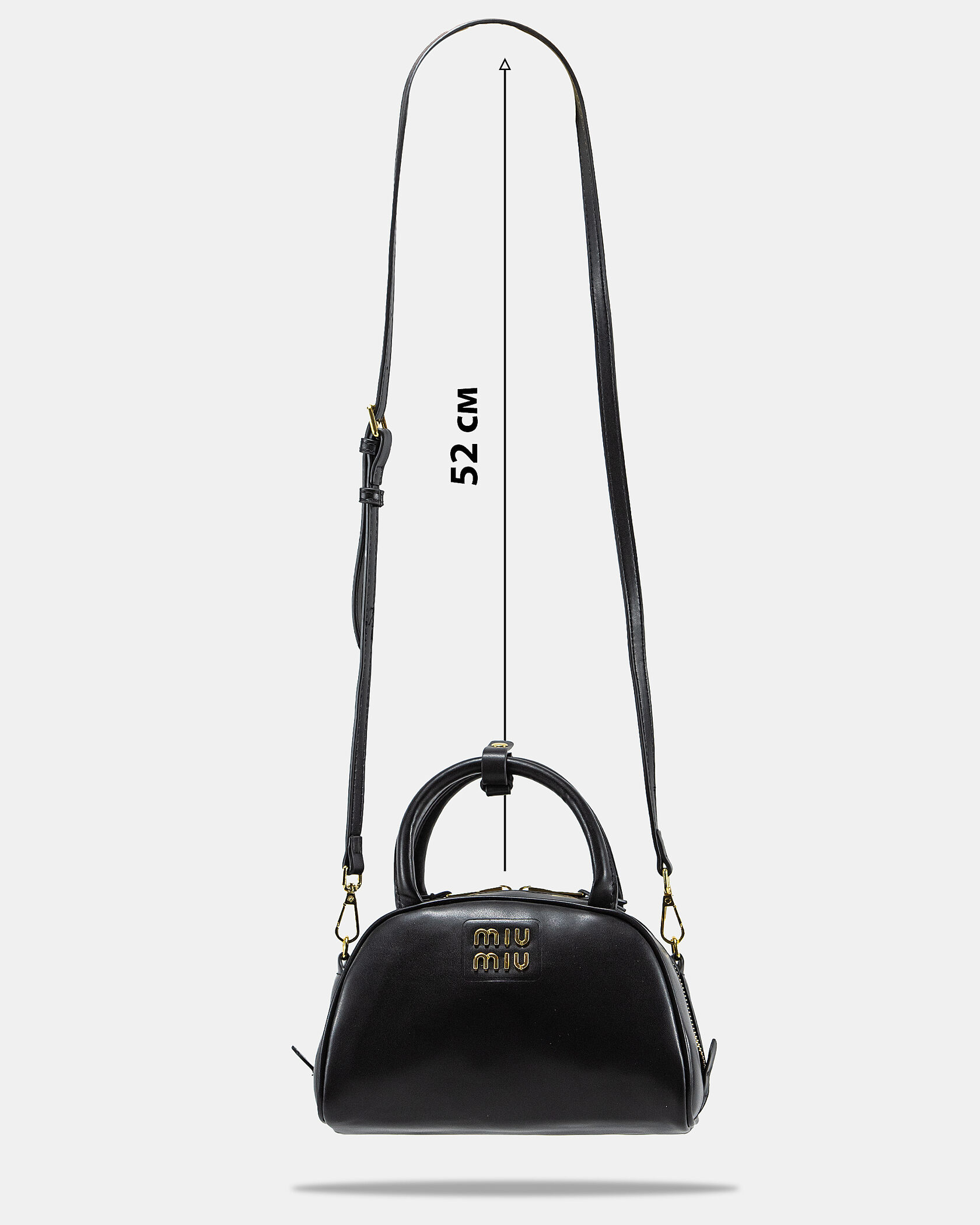 MiuMiu Leather Top-Handle Bag Black - 4