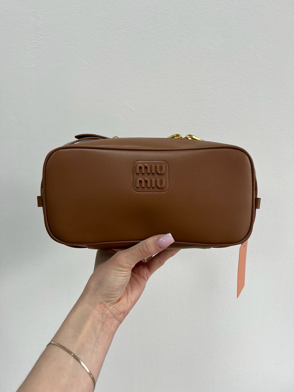 MiuMiu Nappa Leather Shoulder Bag Brown - 14