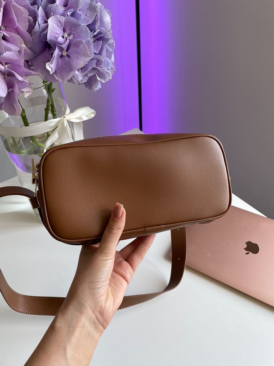 MiuMiu Nappa Leather Shoulder Bag Brown - 17