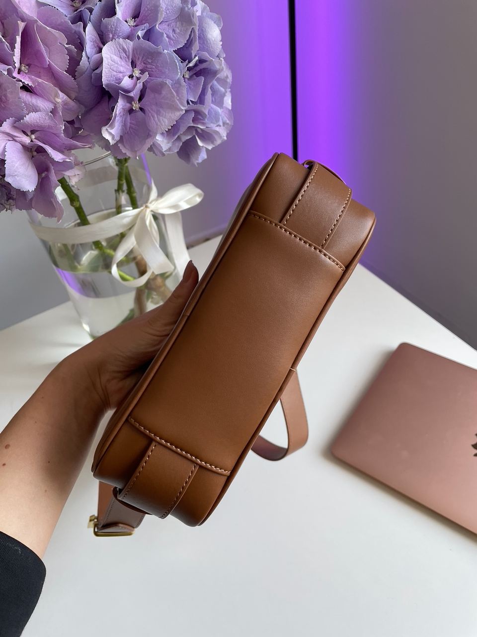 MiuMiu Nappa Leather Shoulder Bag Brown - 21