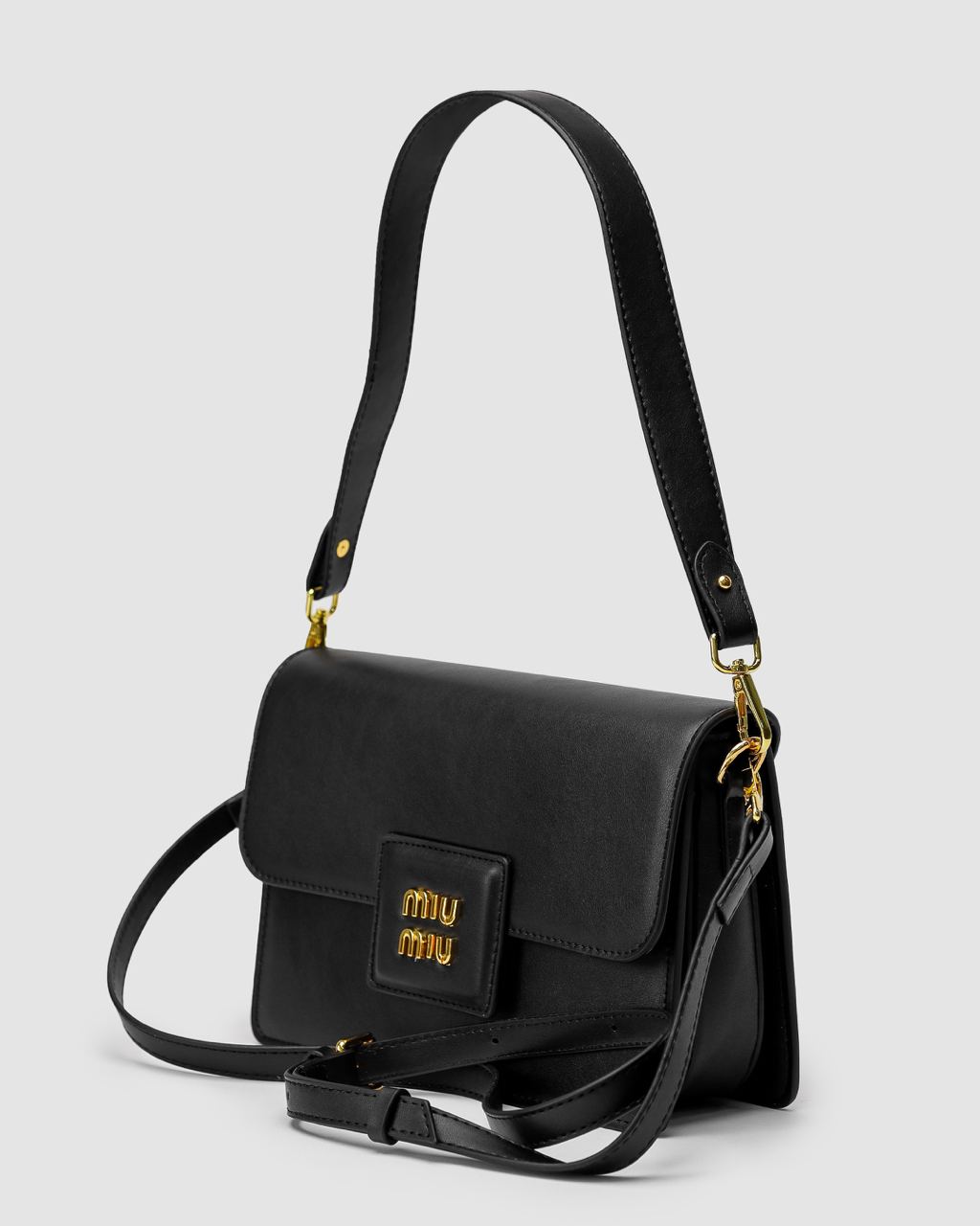 MiuMiu Shoulder Leather Bag Black - 15