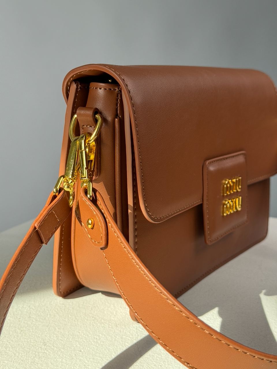 MiuMiu Shoulder Leather Bag Brown - 15