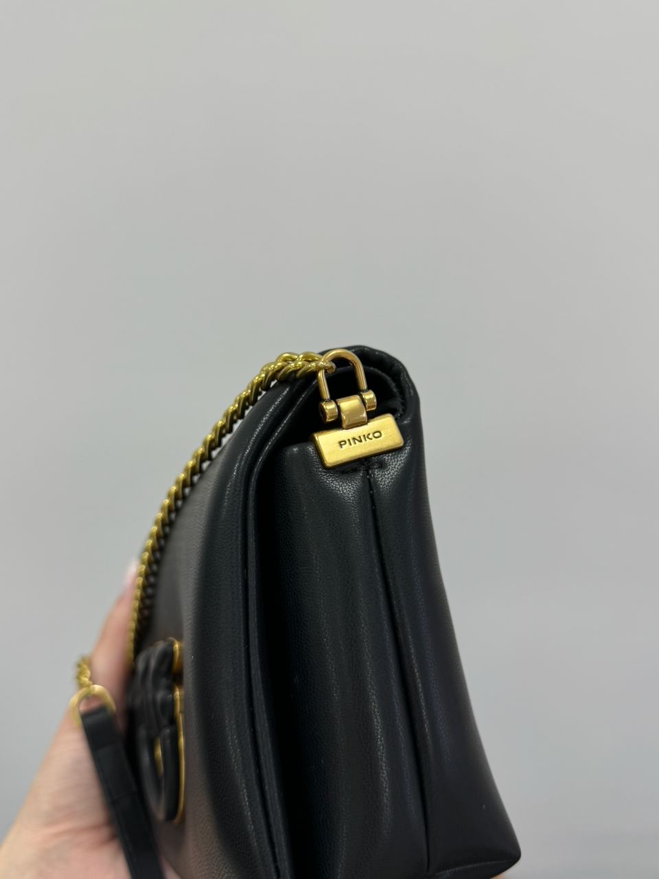 Pinko Baby Love Bag Click Puff in Nappa Black Leather - 16