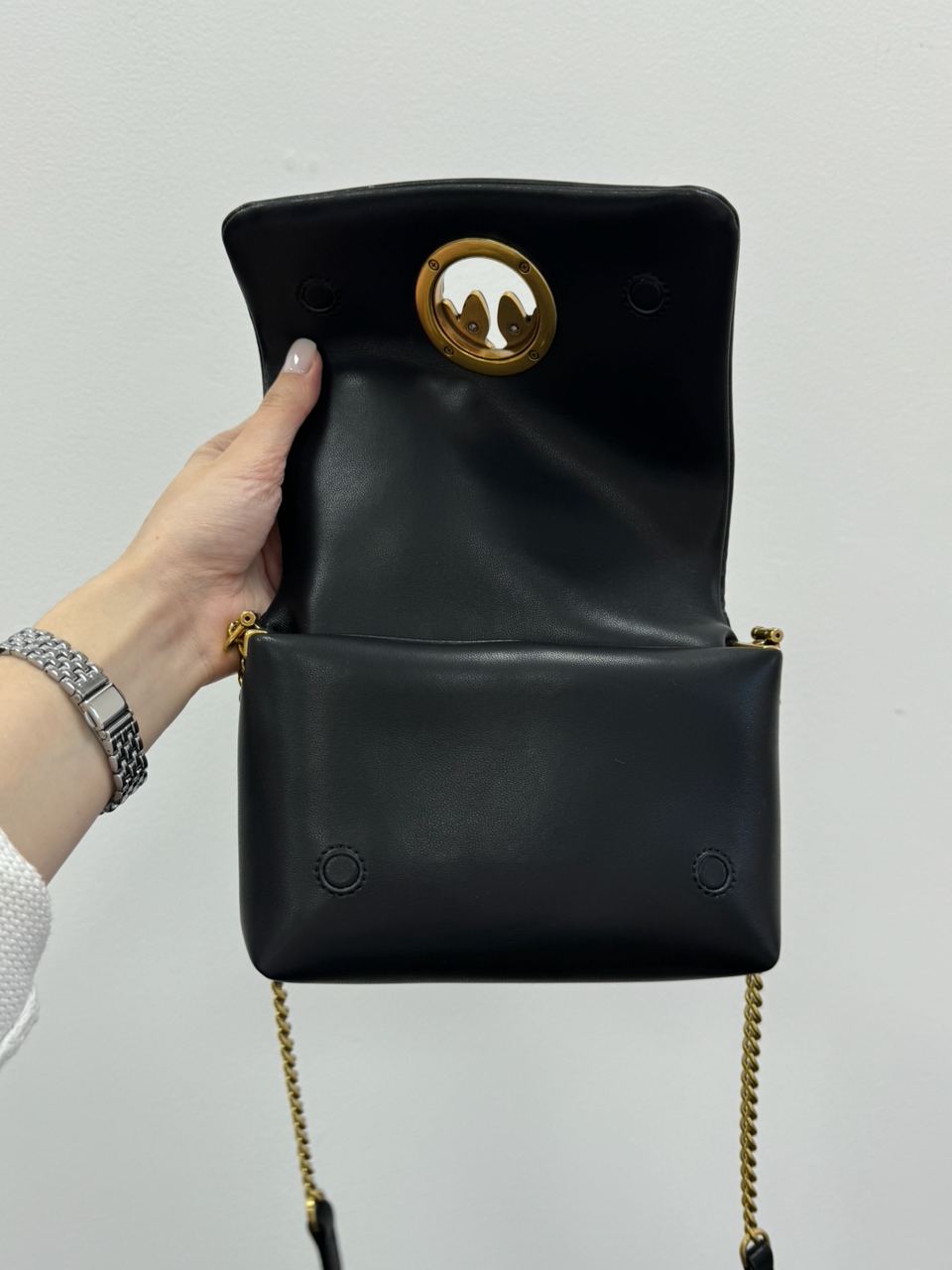 Pinko Baby Love Bag Click Puff in Nappa Black Leather - 21