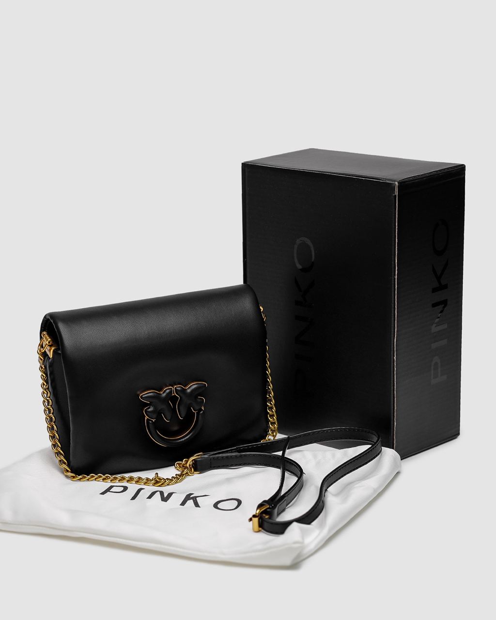 Pinko Baby Love Bag Click Puff in Nappa Black Leather - 3