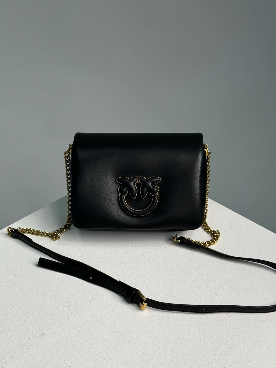 Pinko Baby Love Bag Click Puff in Nappa Black Leather - 4