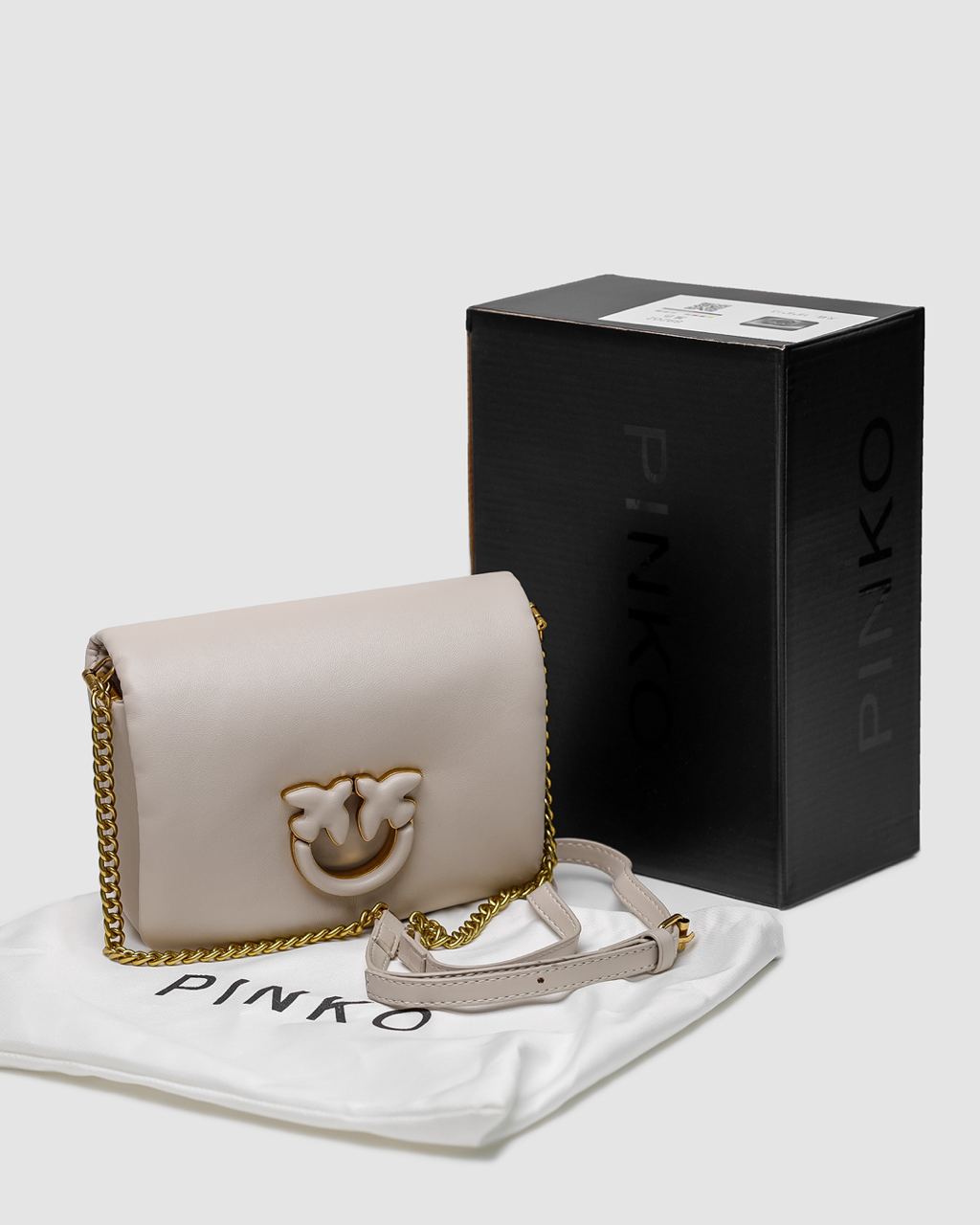Pinko Baby Love Bag Click Puff in Nappa Cream Leather - 2