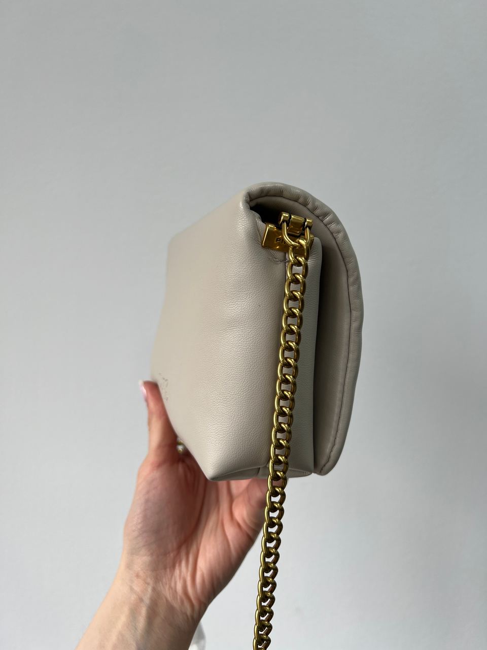 Pinko Baby Love Bag Click Puff in Nappa Cream Leather - 5