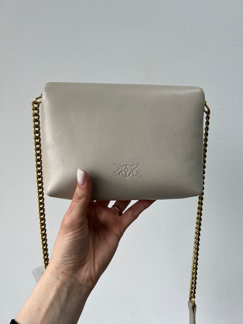 Pinko Baby Love Bag Click Puff in Nappa Cream Leather - 8