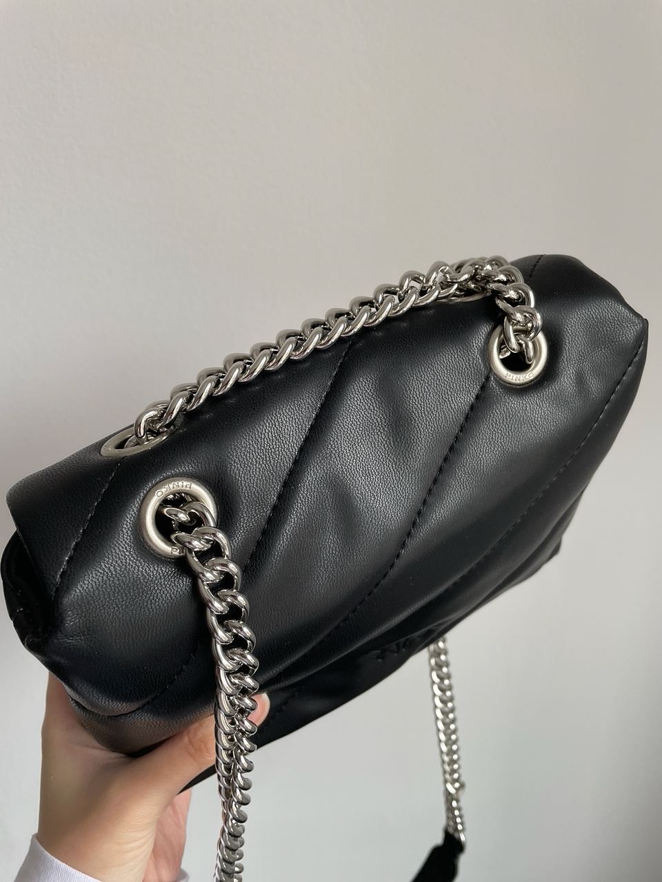 Pinko Baby Love Bag Puff Maxi Quilt Black/Silver - 13