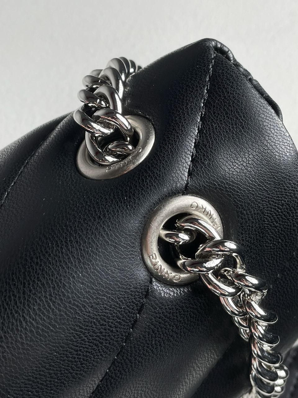 Pinko Baby Love Bag Puff Maxi Quilt Black/Silver - 14