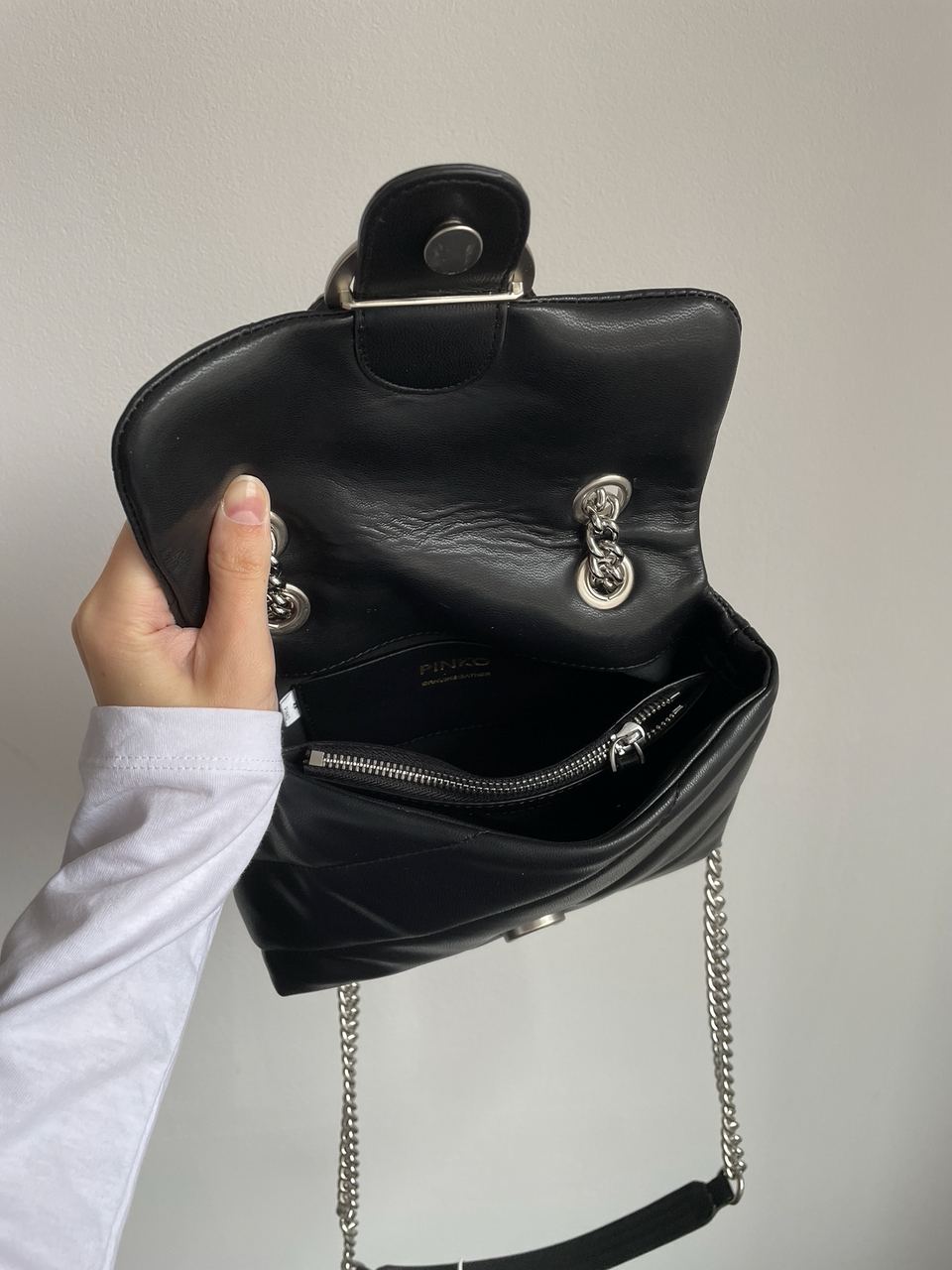 Pinko Baby Love Bag Puff Maxi Quilt Black/Silver - 18