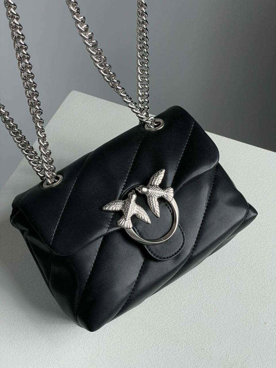 Pinko Baby Love Bag Puff Maxi Quilt Black/Silver - 4