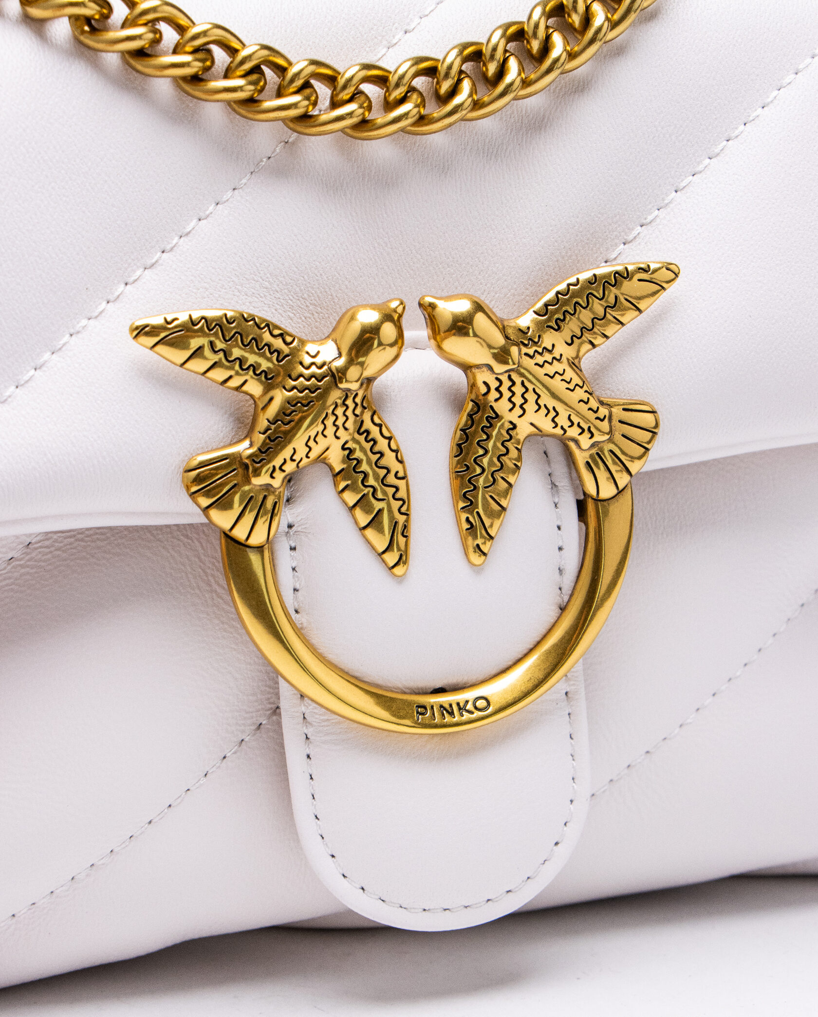 Pinko Baby Love Bag Puff Maxi Quilt White/Gold - 5