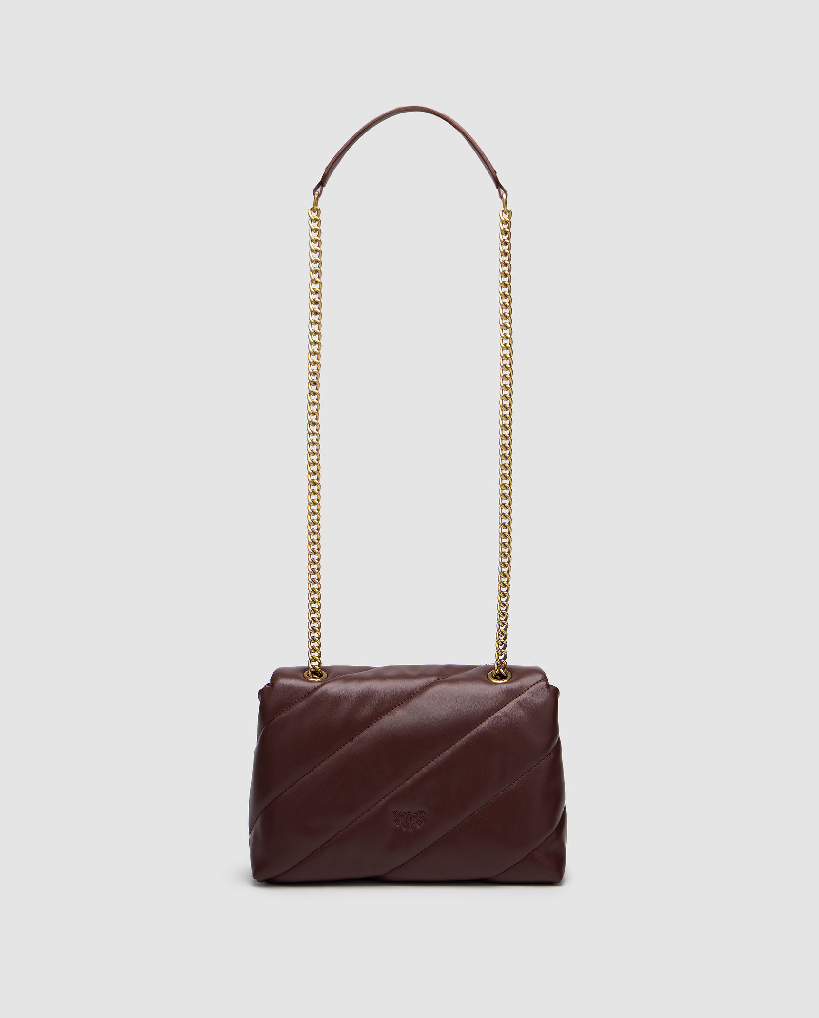 Pinko Big Love Bag Puff Maxi Quilt Burgundy/Gold - 5