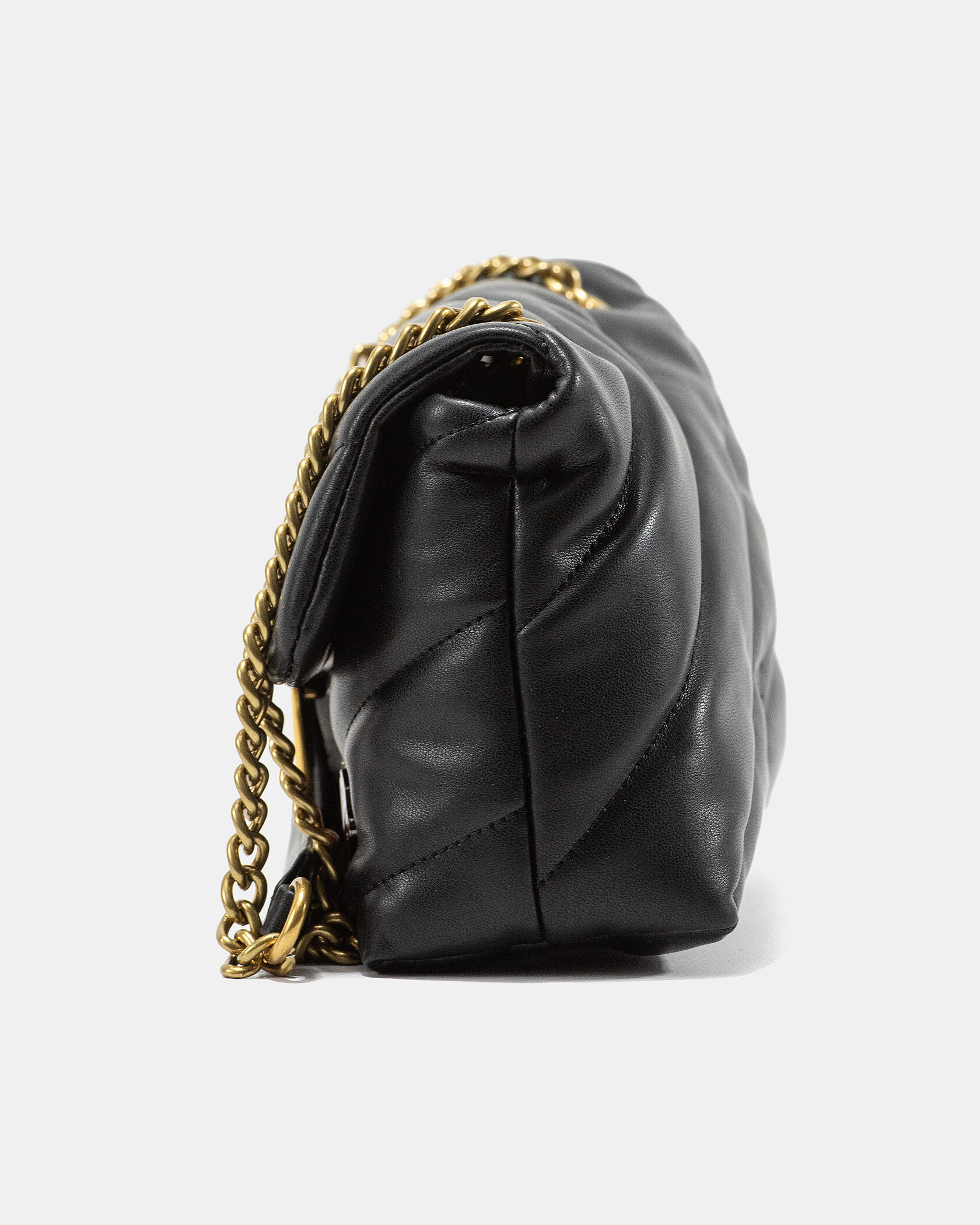 Pinko Black Quilted Leather Love Mini Puff Pins - 10