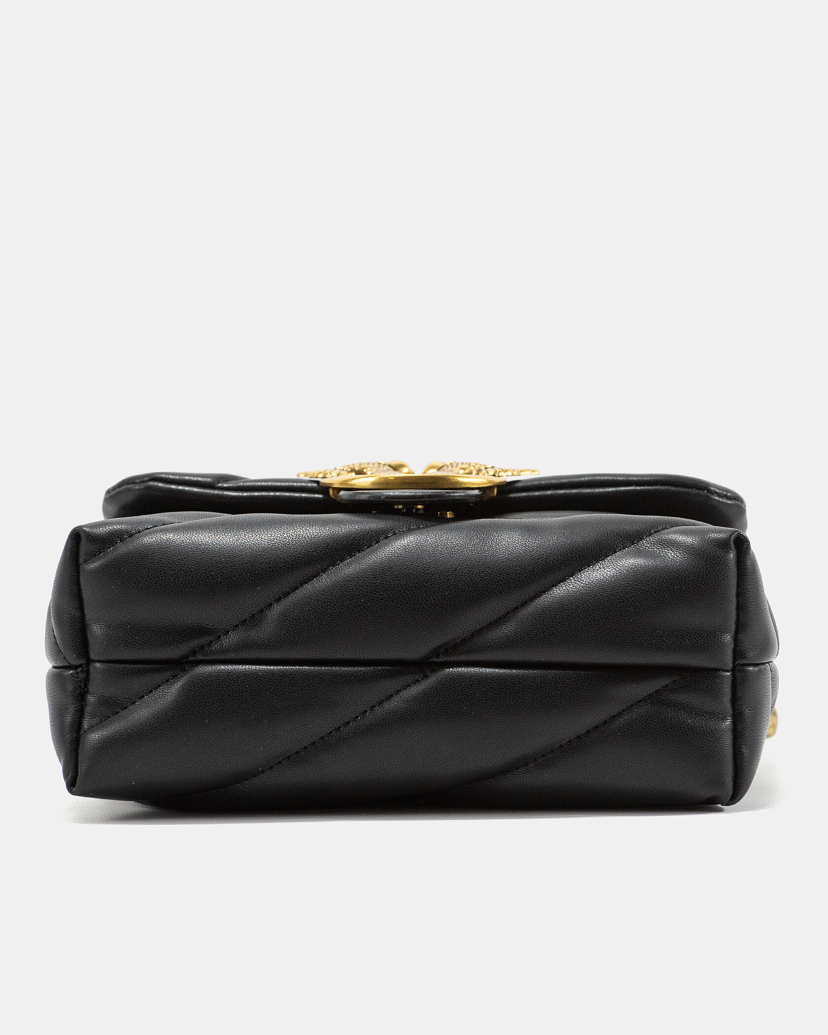 Pinko Black Quilted Leather Love Mini Puff Pins - 11