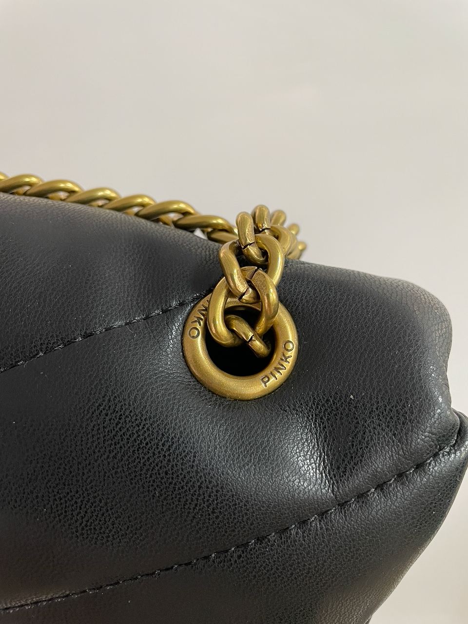 Pinko Black Quilted Leather Love Mini Puff Pins - 23