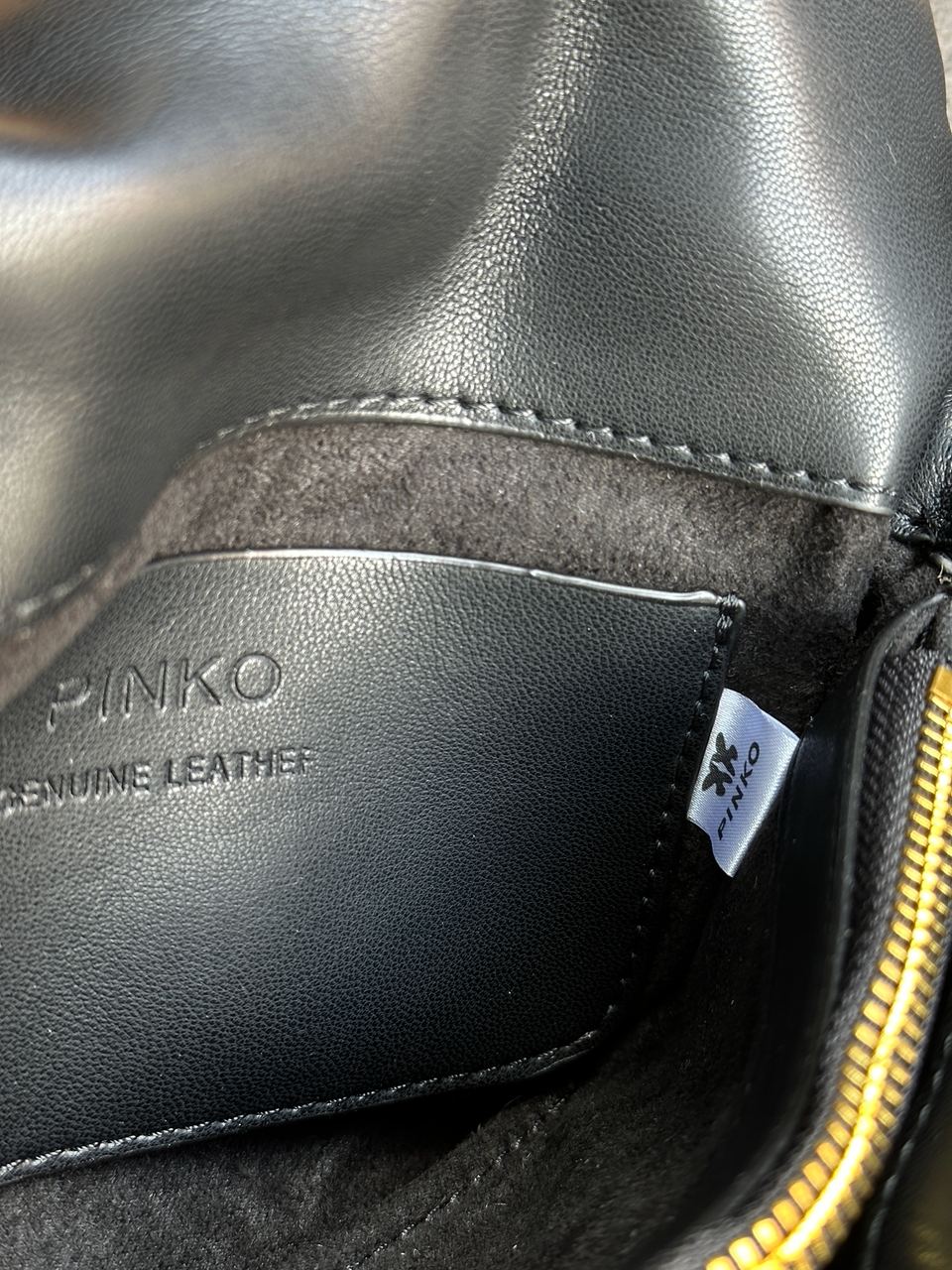 Pinko Black Quilted Leather Love Mini Puff Staples - 20