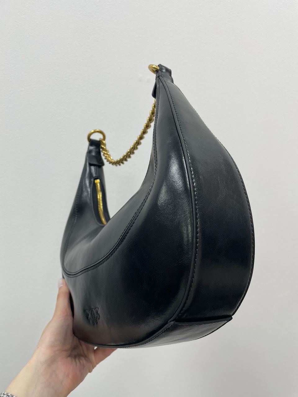 Pinko Classic Brioche Bag Hobo Black - 19