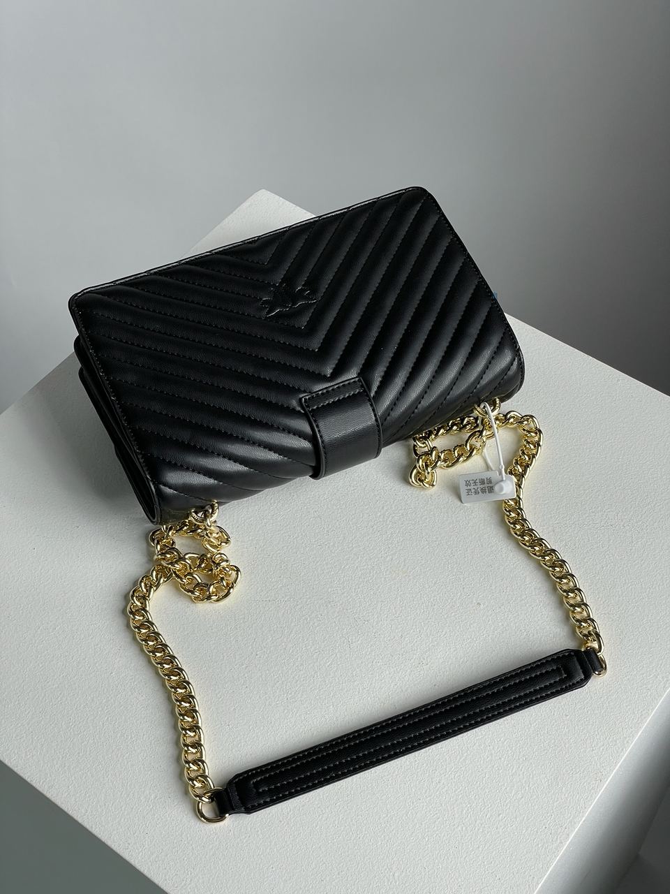 Pinko Classic Love Bag One Chevron Black/Gold - 12