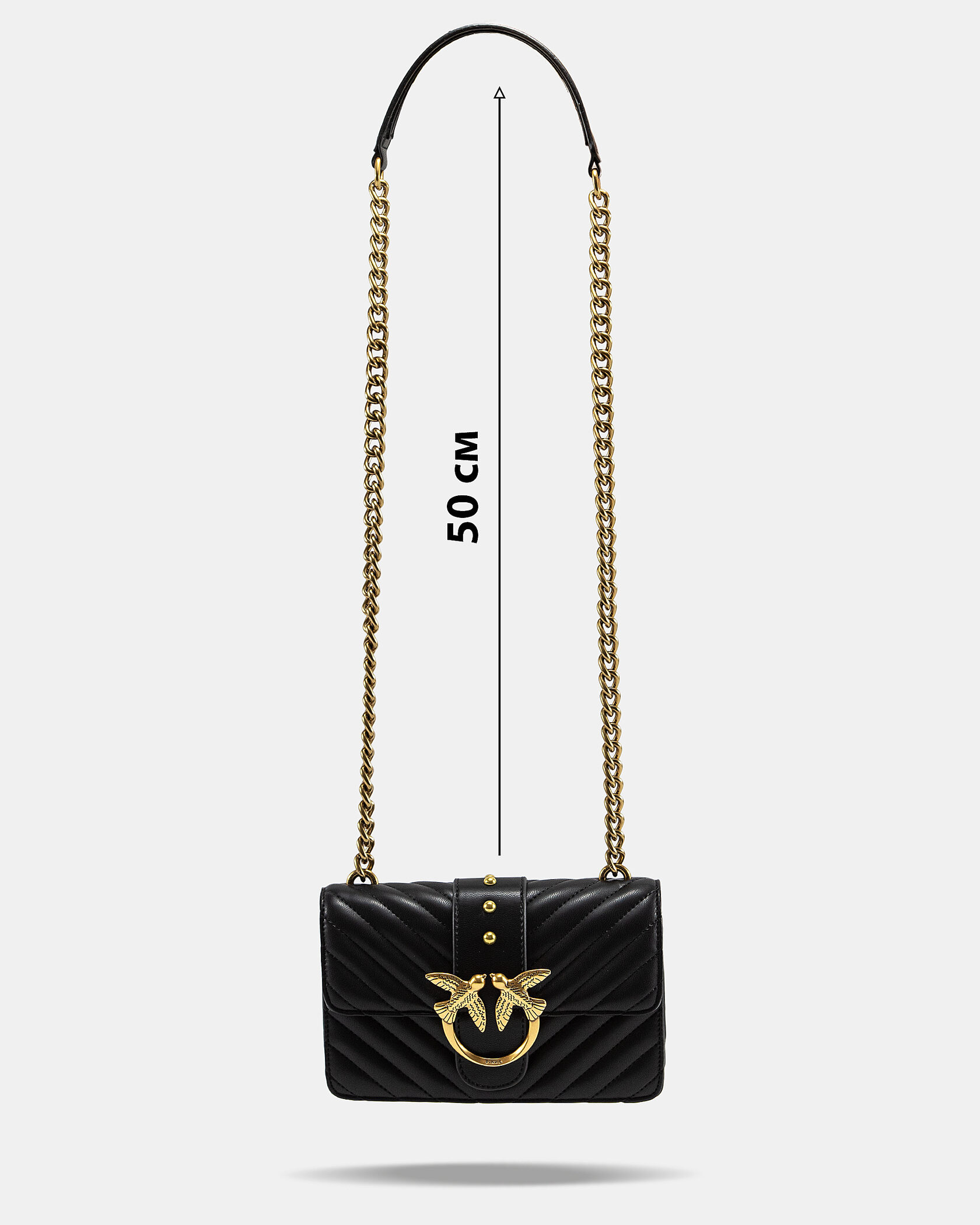 Pinko Classic Mini Love Bag One Chevron Black/Gold - 4