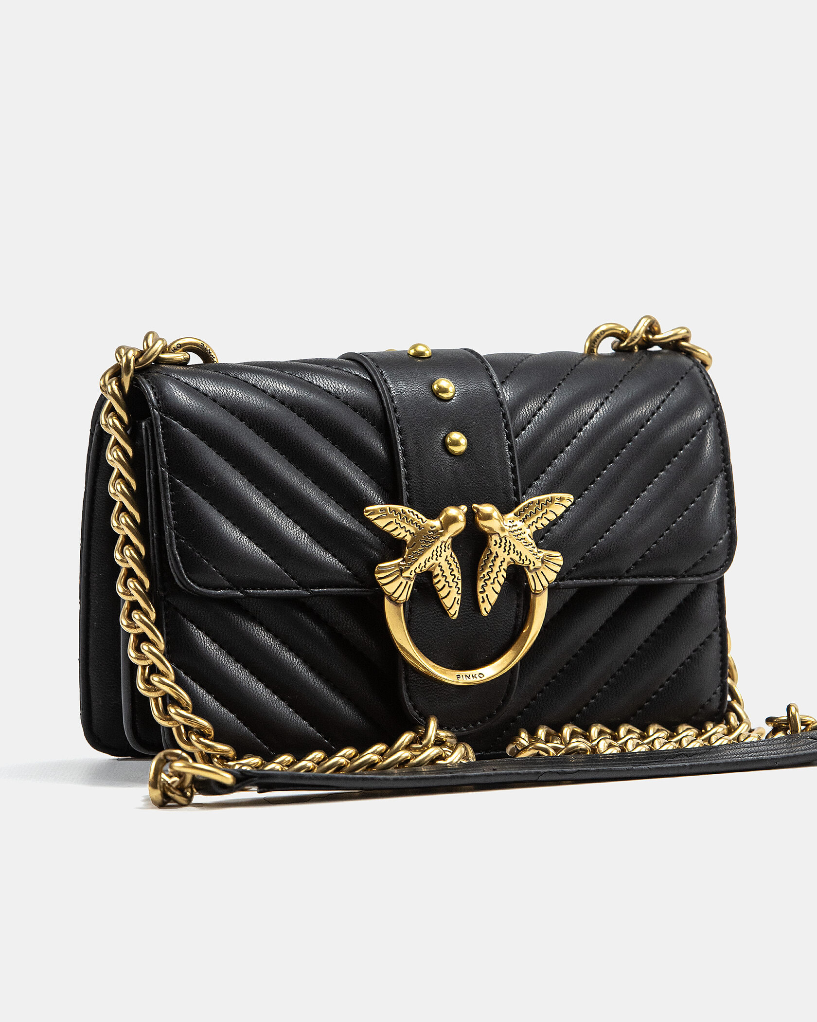 Pinko Classic Mini Love Bag One Chevron Black/Gold - 5