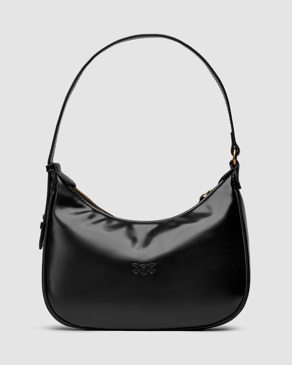 Pinko Half Moon Bag Simply Black With Leather Buckle - 13