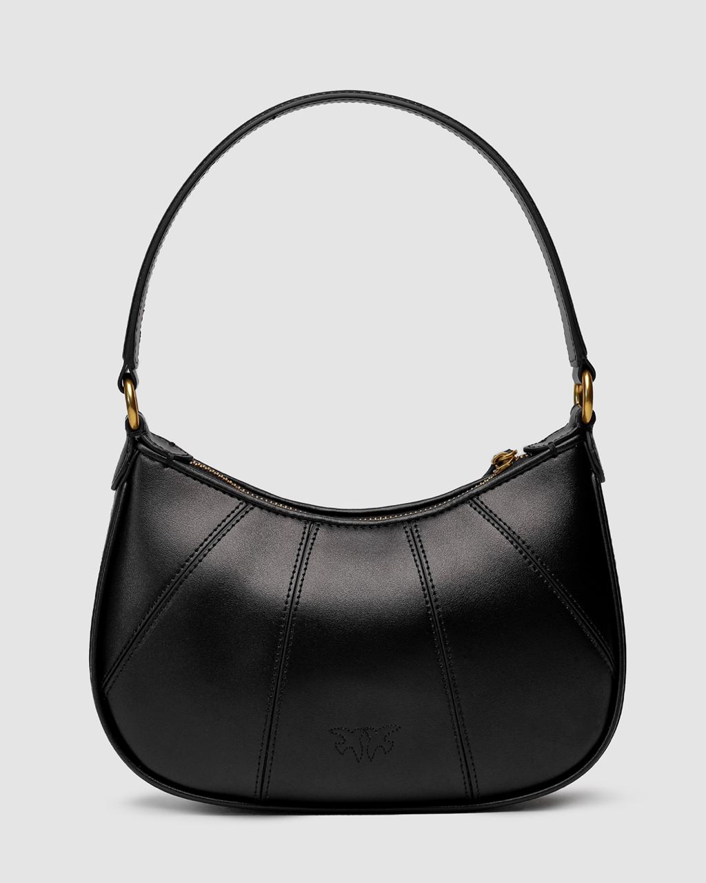 Pinko Hobo Bag Fine Grain Cow Leather Black - 17