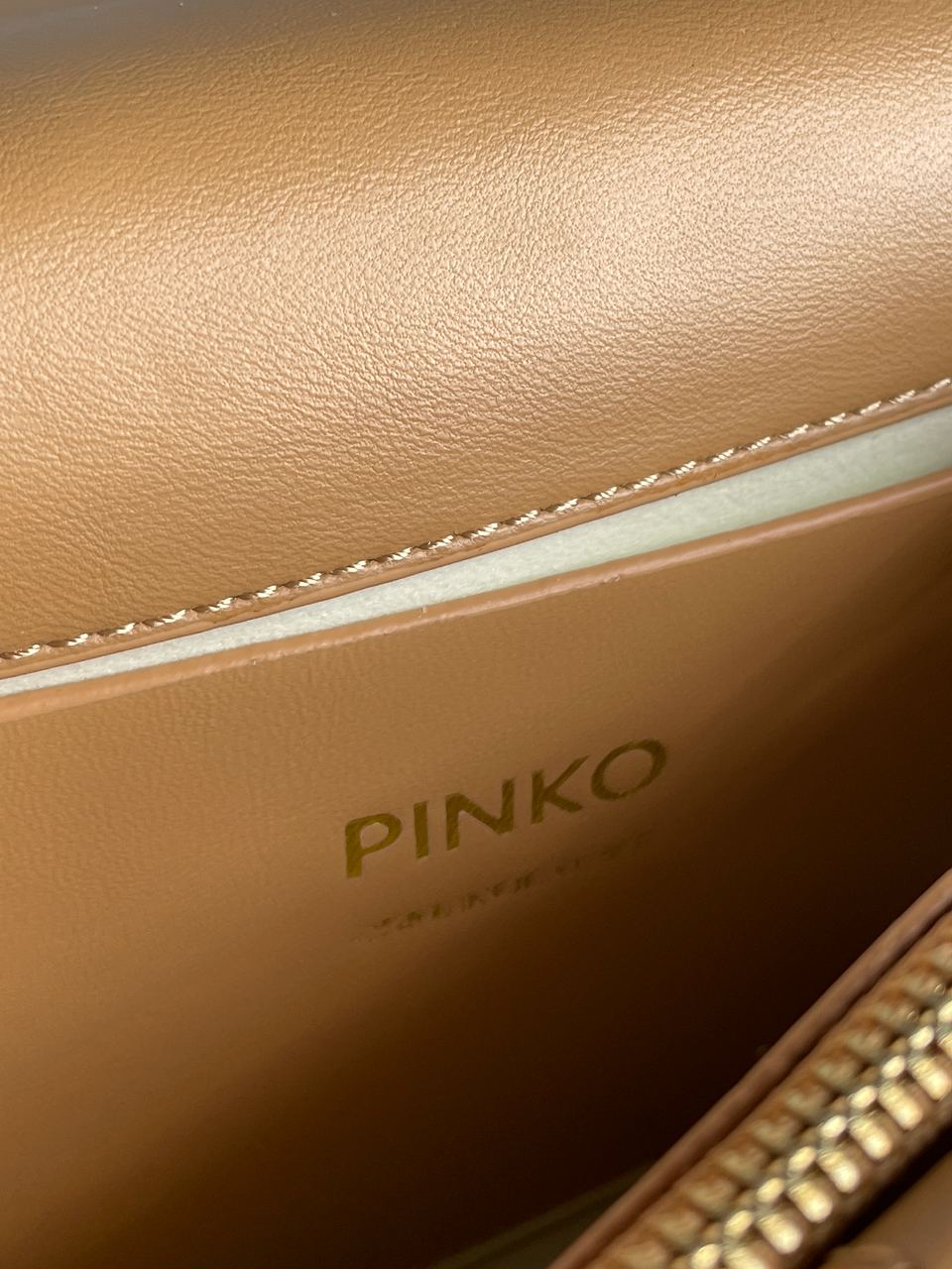 Pinko Large Love Bag Click Big Chevron Beige - 19