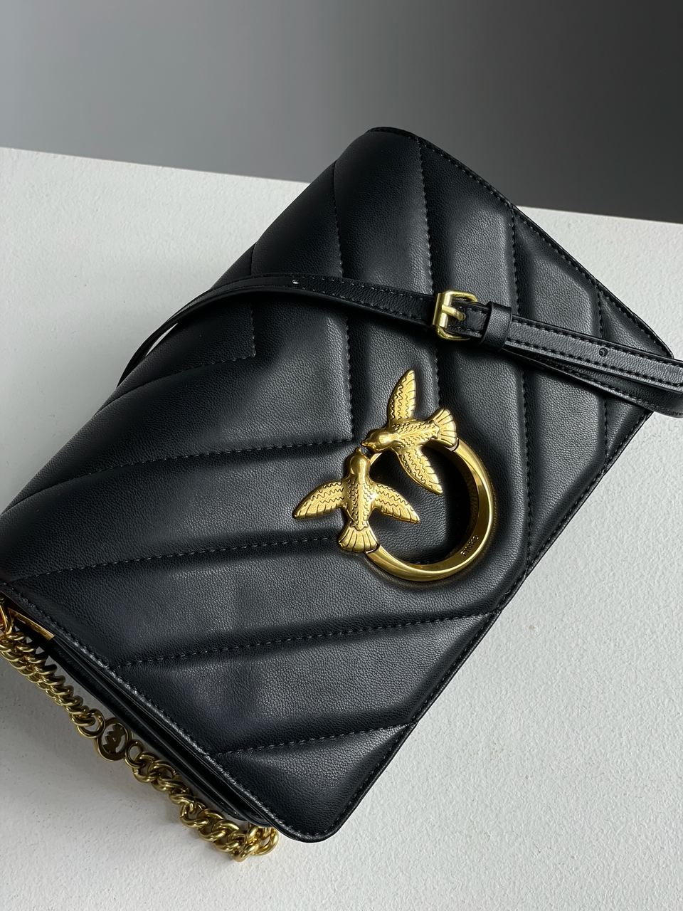 Pinko Large Love Bag Click Big Chevron Black - 10