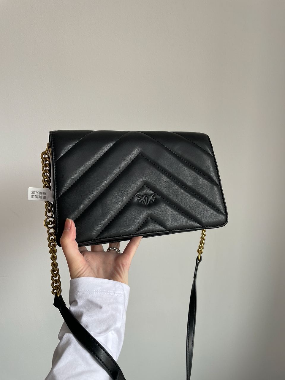 Pinko Large Love Bag Click Big Chevron Black - 13