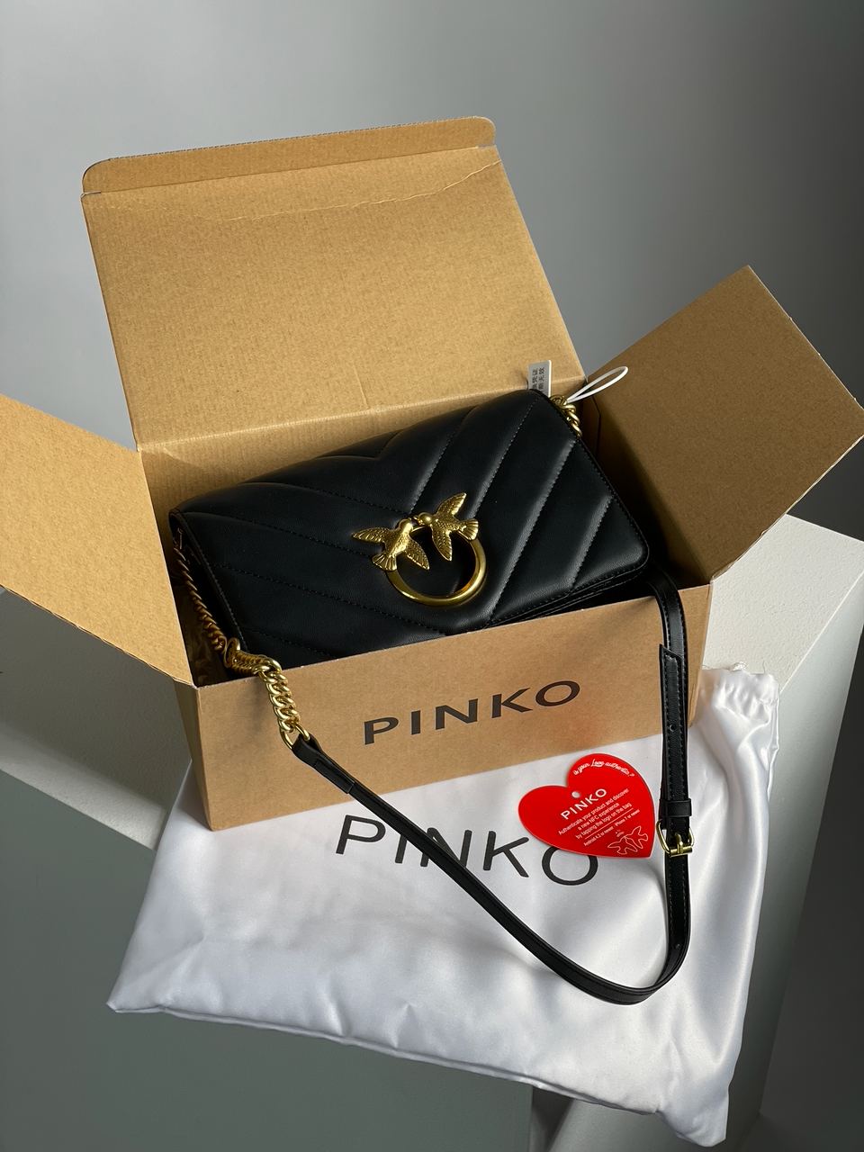 Pinko Large Love Bag Click Big Chevron Black - 2
