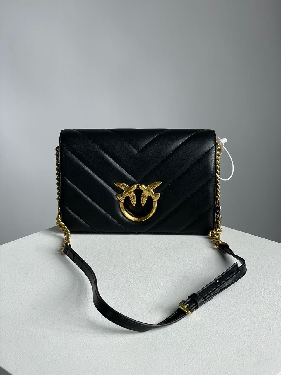 Pinko Large Love Bag Click Big Chevron Black - 3