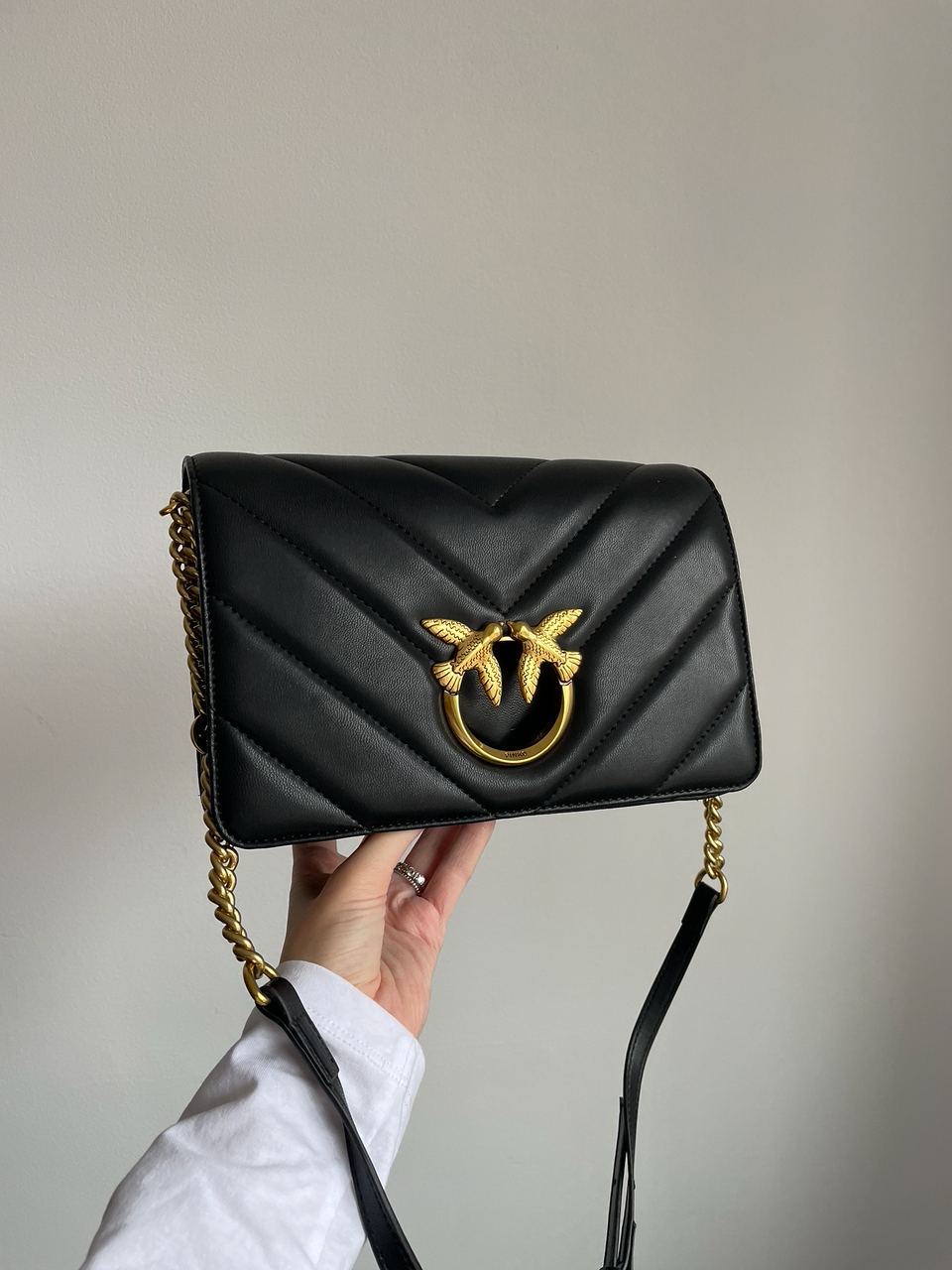 Pinko Large Love Bag Click Big Chevron Black - 9