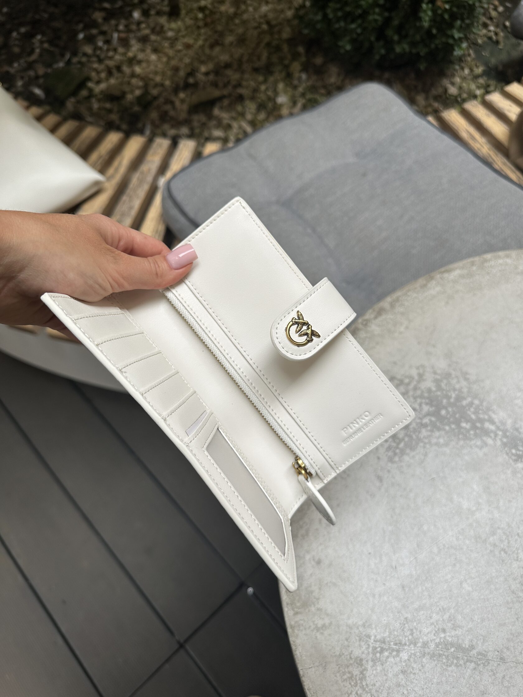 Pinko Leather Wallet White - 14